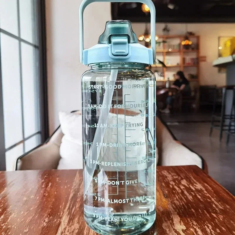 2L Water Bottle with Portable Straw