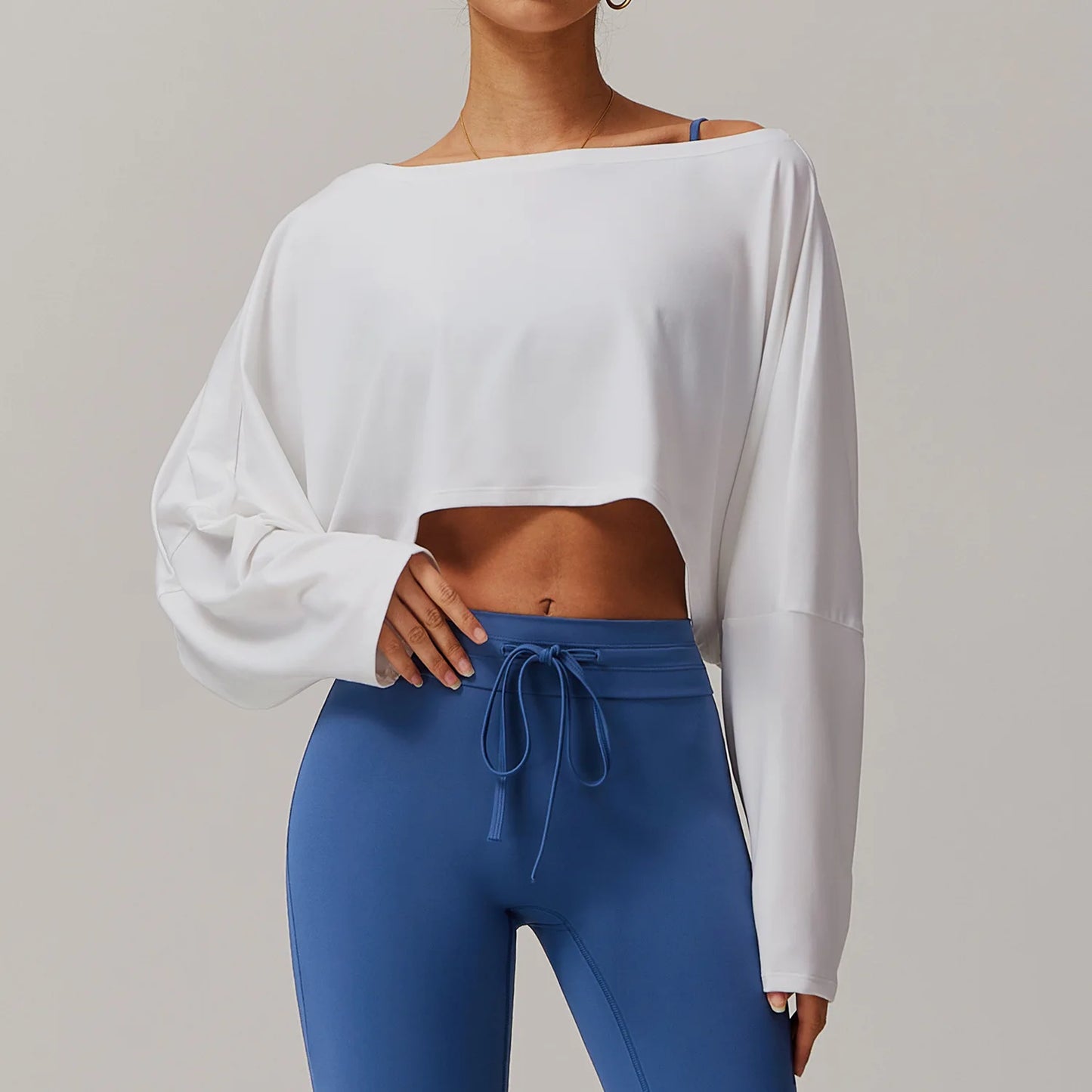 One Shoulder Long Sleeve Hoodie