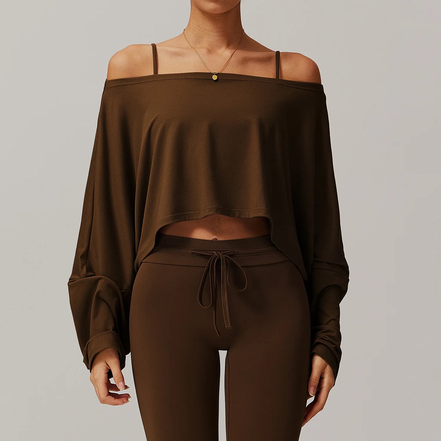 One Shoulder Long Sleeve Hoodie