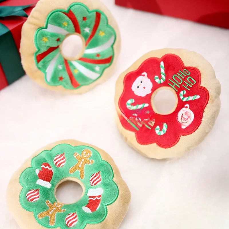 Pet Chrismas Donut Toy