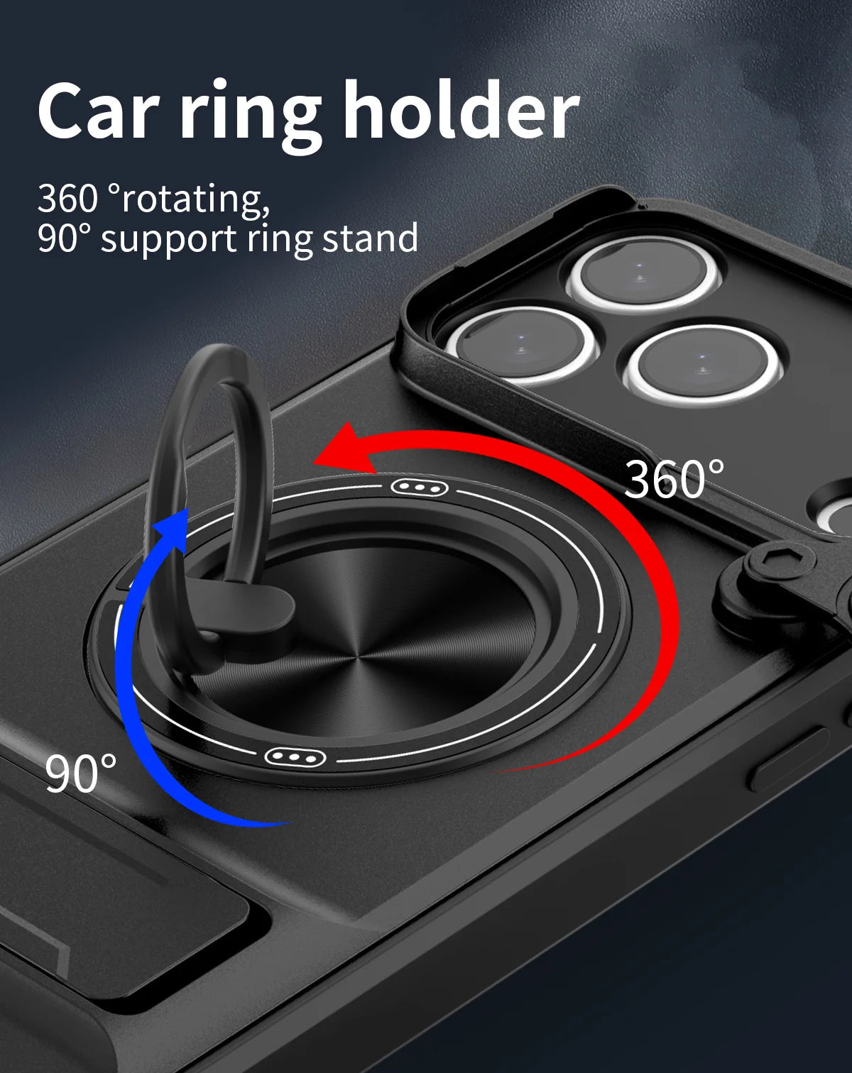 Magnetic Case with Shockproof Slide Camera Protection & Stand