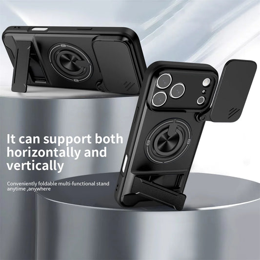 Magnetic Case with Shockproof Slide Camera Protection & Stand