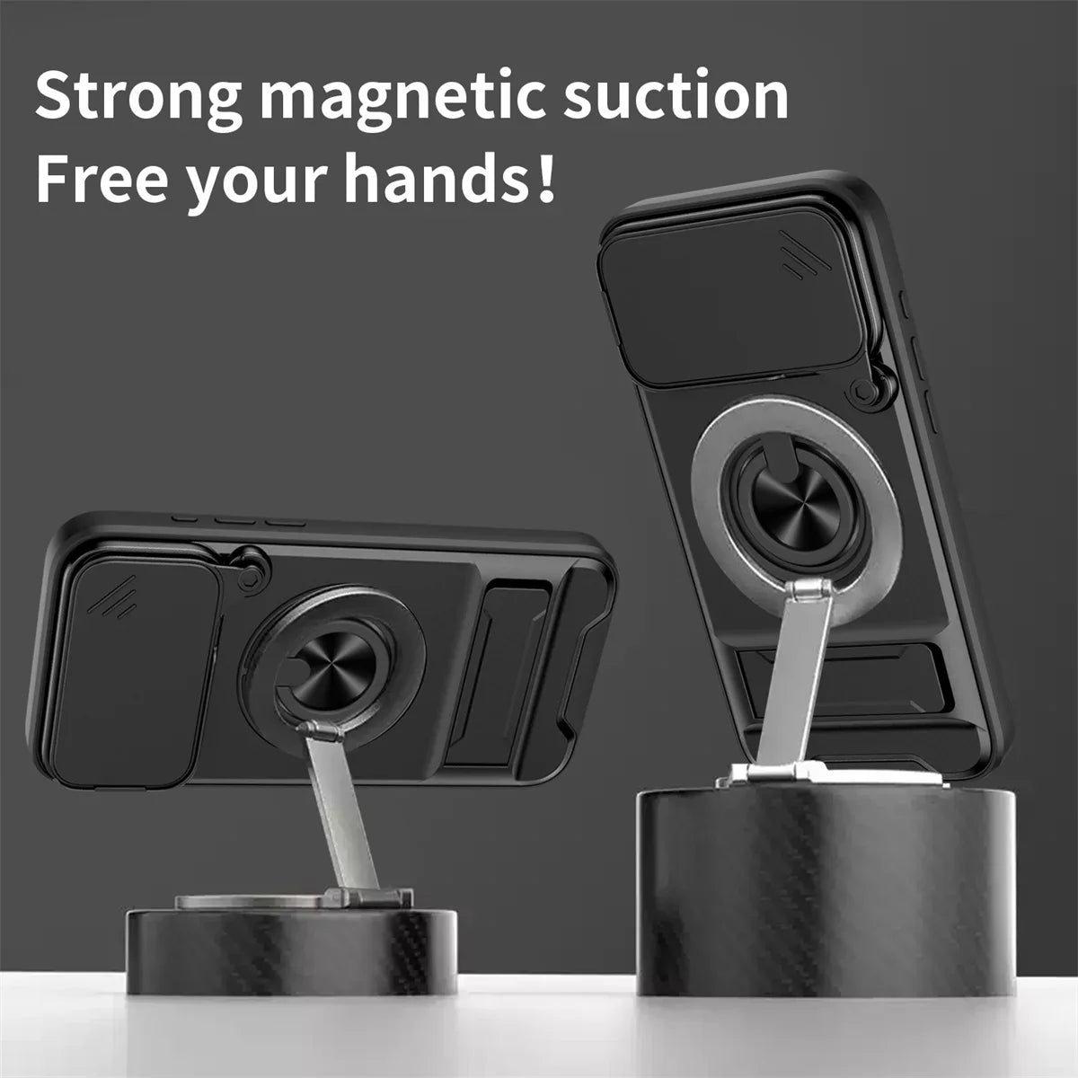 Magnetic Case with Shockproof Slide Camera Protection & Stand