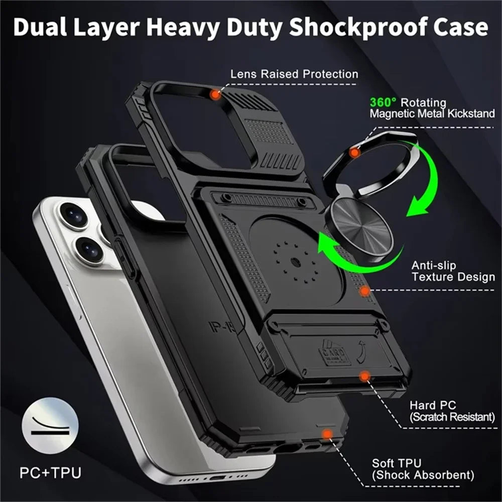 Armor Cover with Wallet and Ring Stand