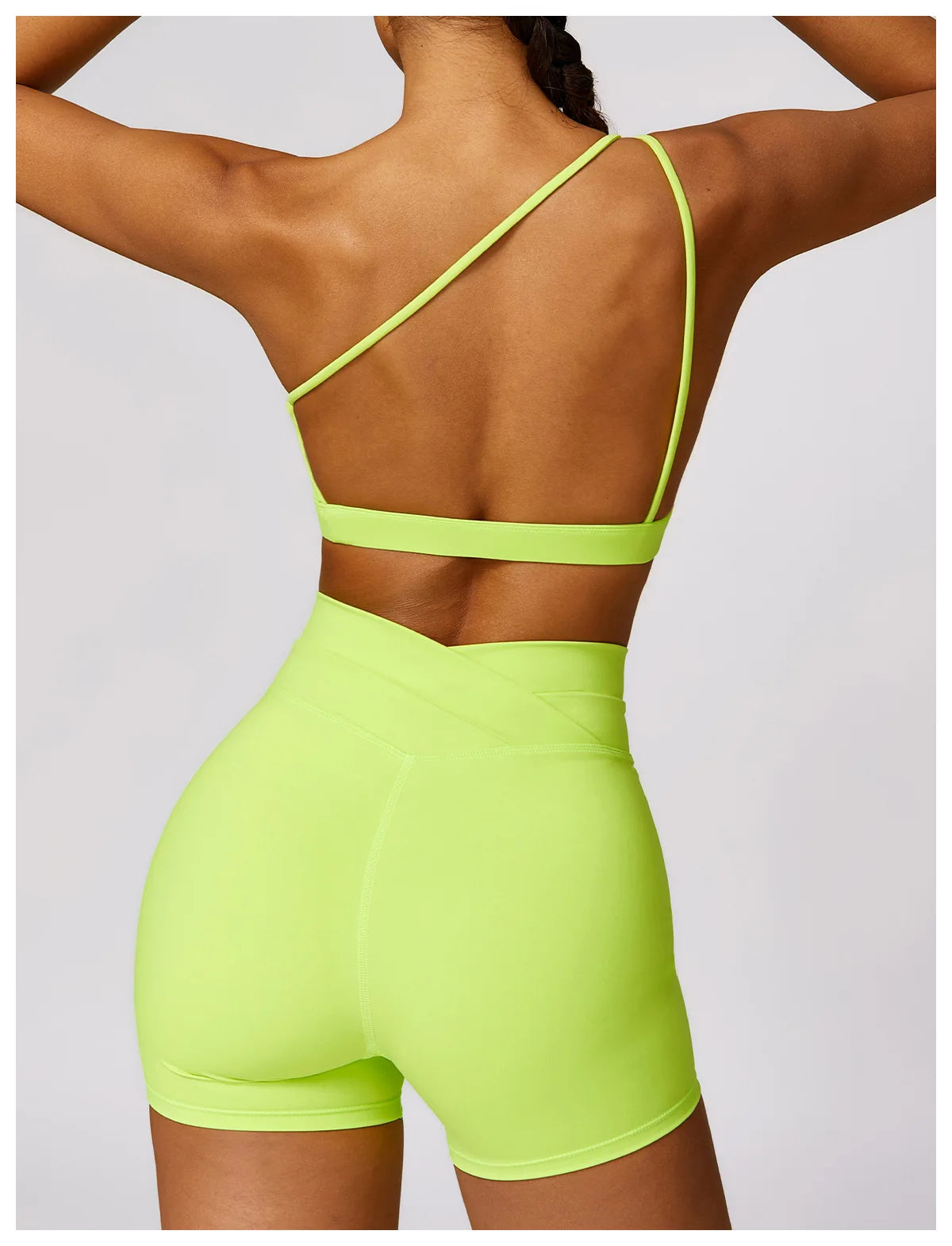 One Shoulder Backless Sports Bra