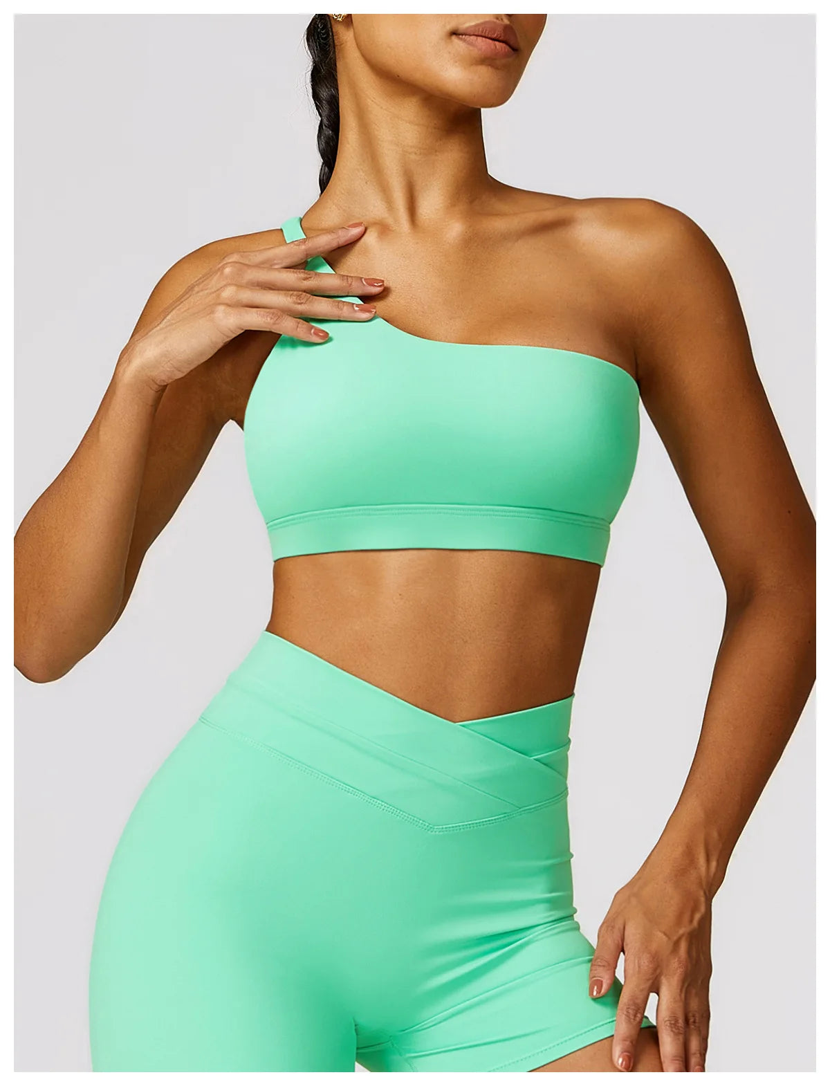 One Shoulder Backless Sports Bra