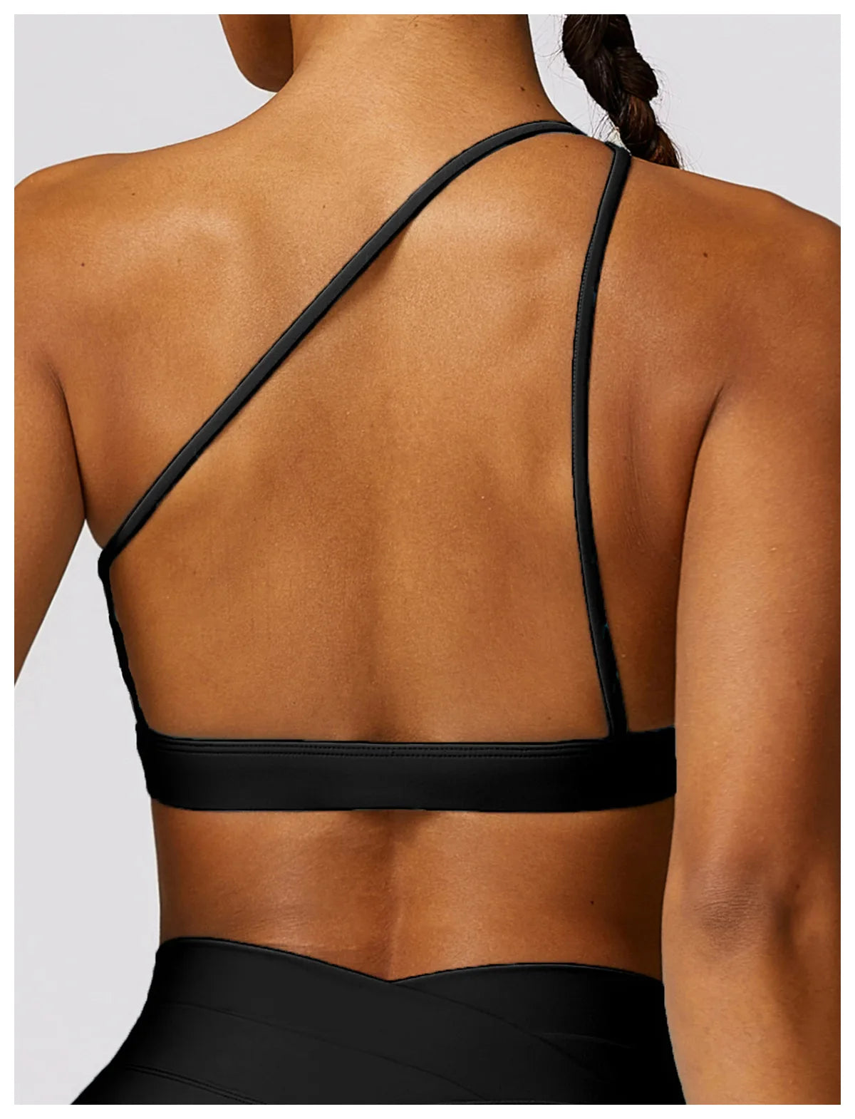 One Shoulder Backless Sports Bra