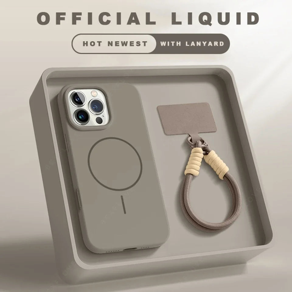 Magnetic Sillicone Phone Case with Lanyard
