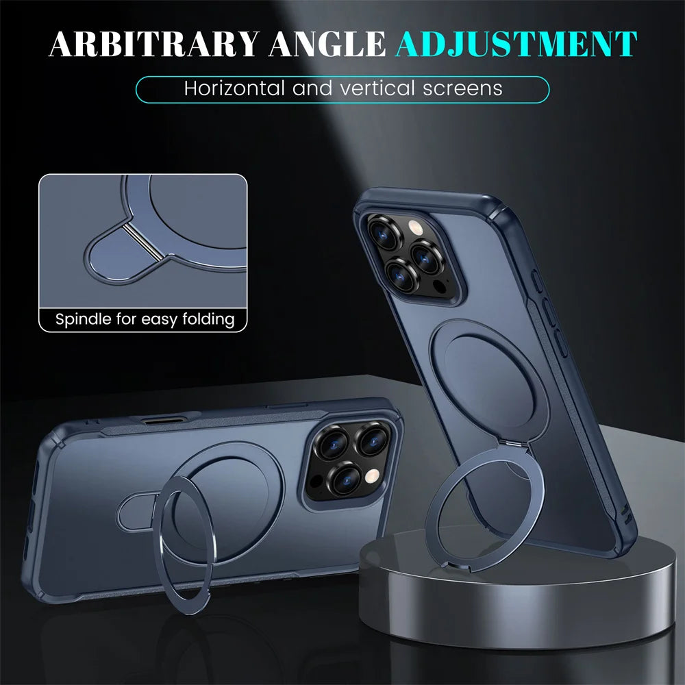 Magnetic Stand Phone Case with Ring Holder