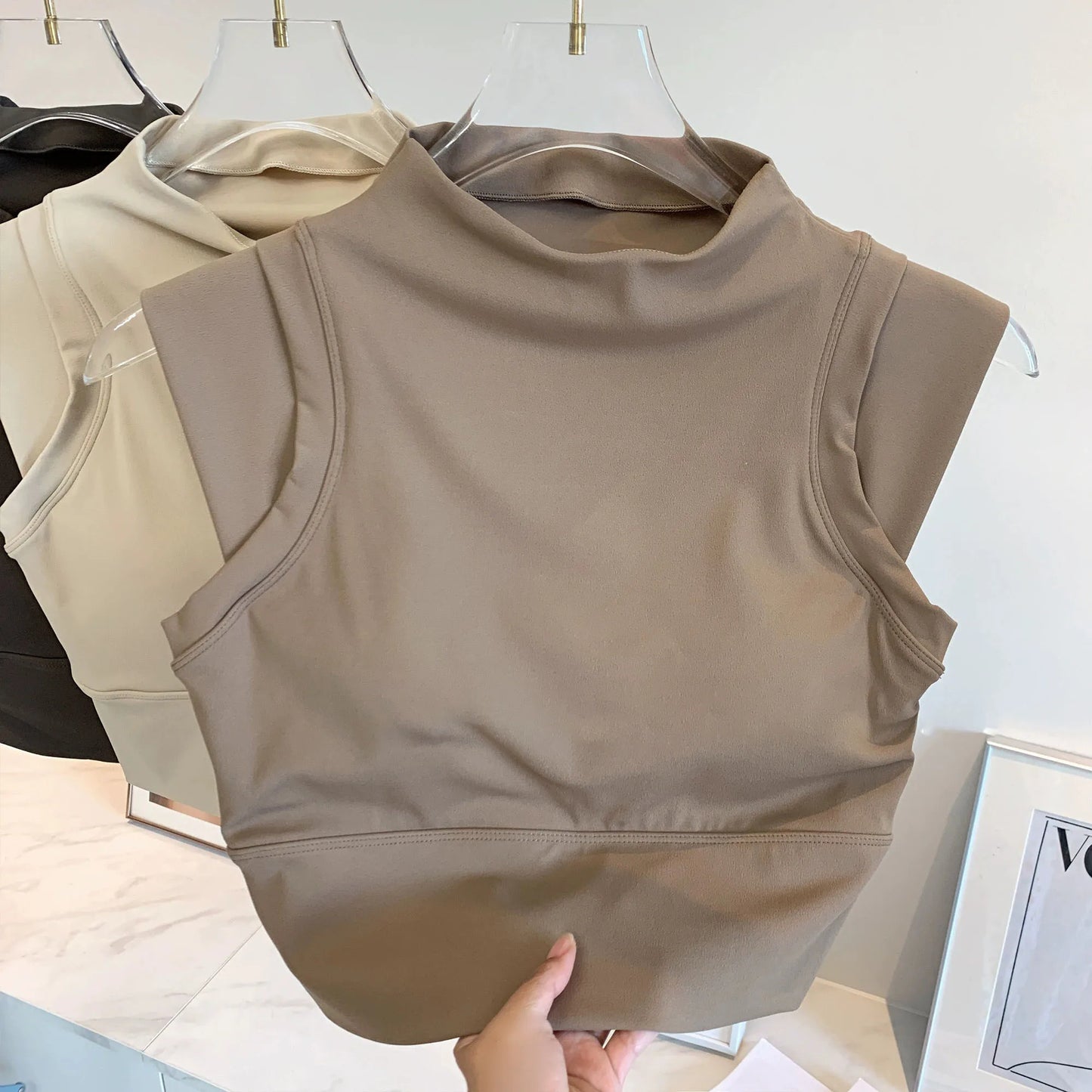 High Neck Yoga Tank Top and Legging Gym Set