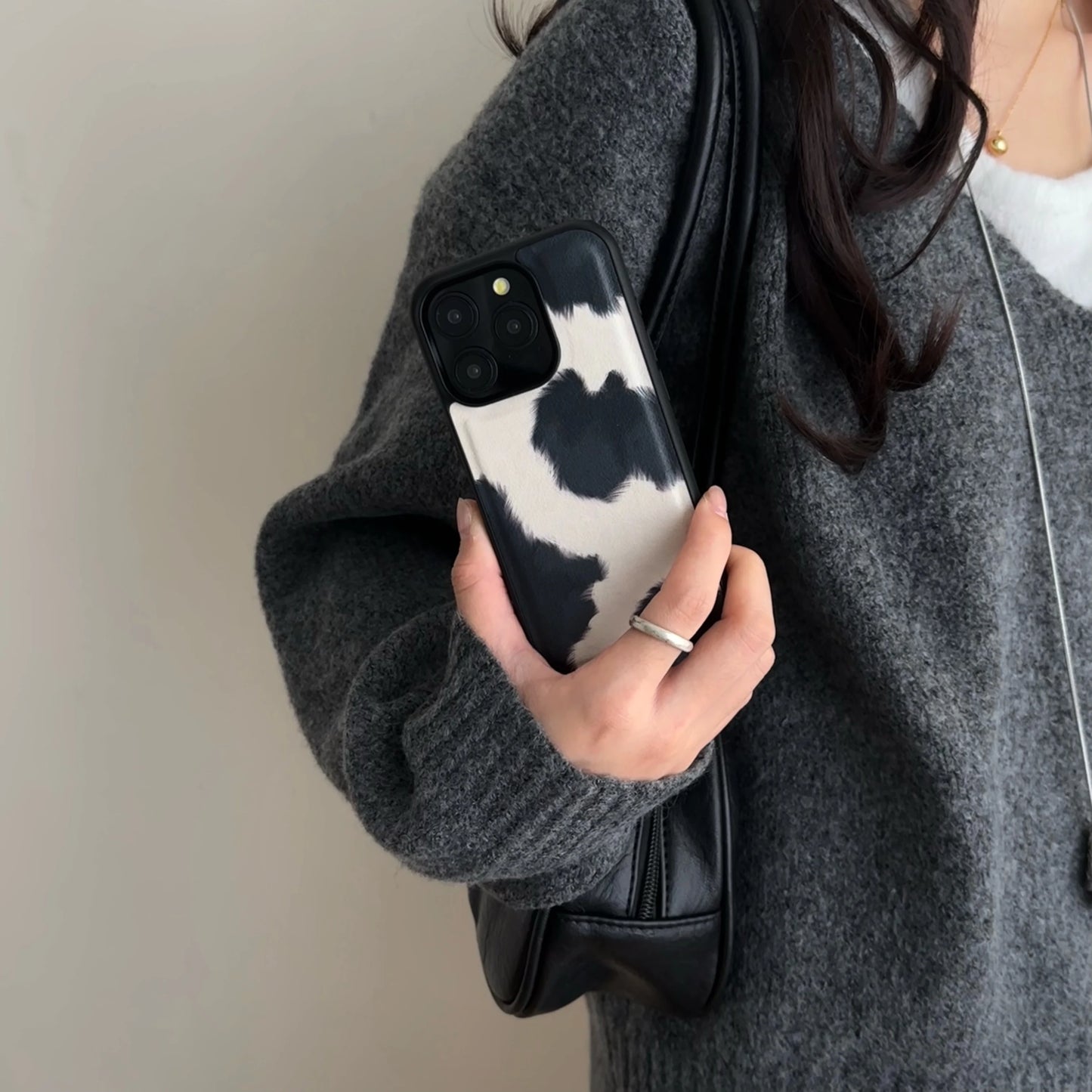 Leather Cow Print Phone Case