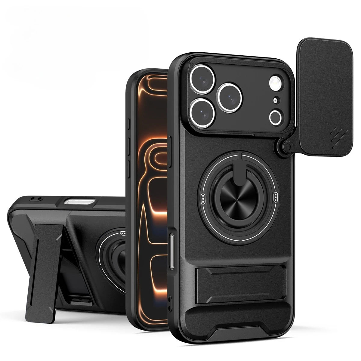 Magnetic Case with Shockproof Slide Camera Protection & Stand