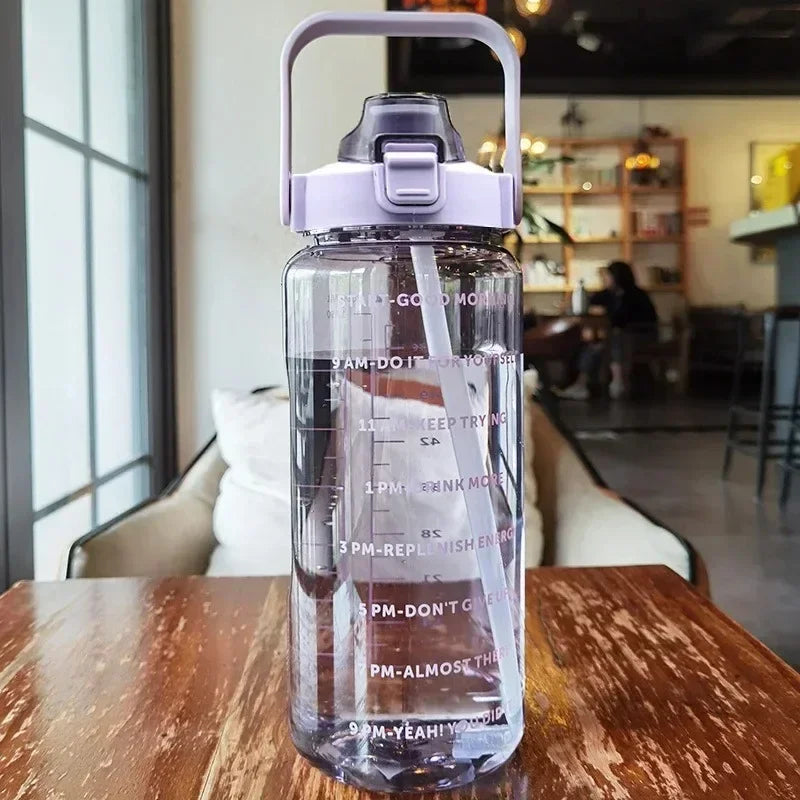 2L Water Bottle with Portable Straw