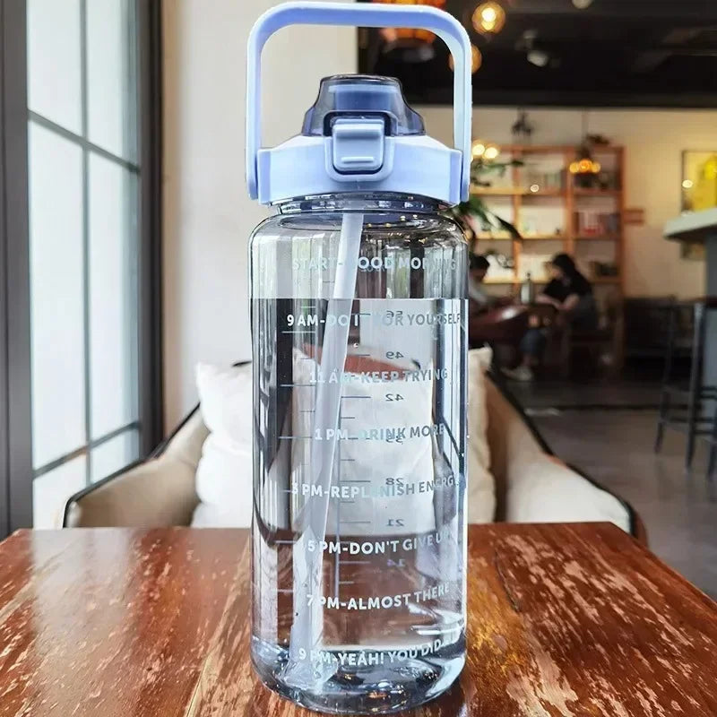 2L Water Bottle with Portable Straw