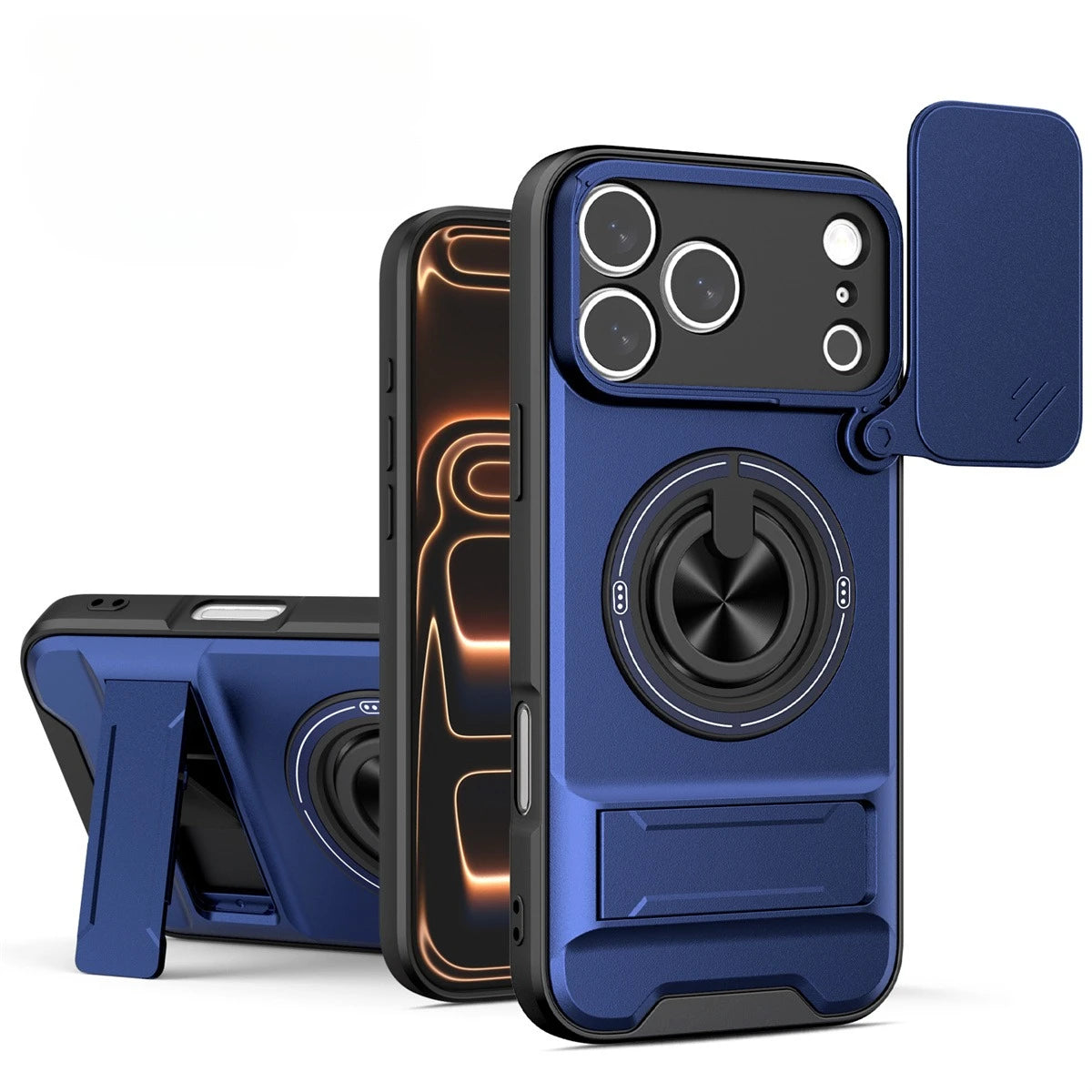 Magnetic Case with Shockproof Slide Camera Protection & Stand