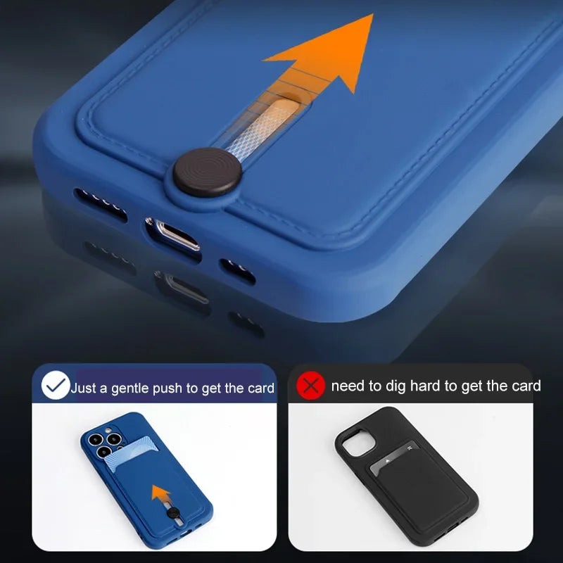 Case with Pushable Card Bag