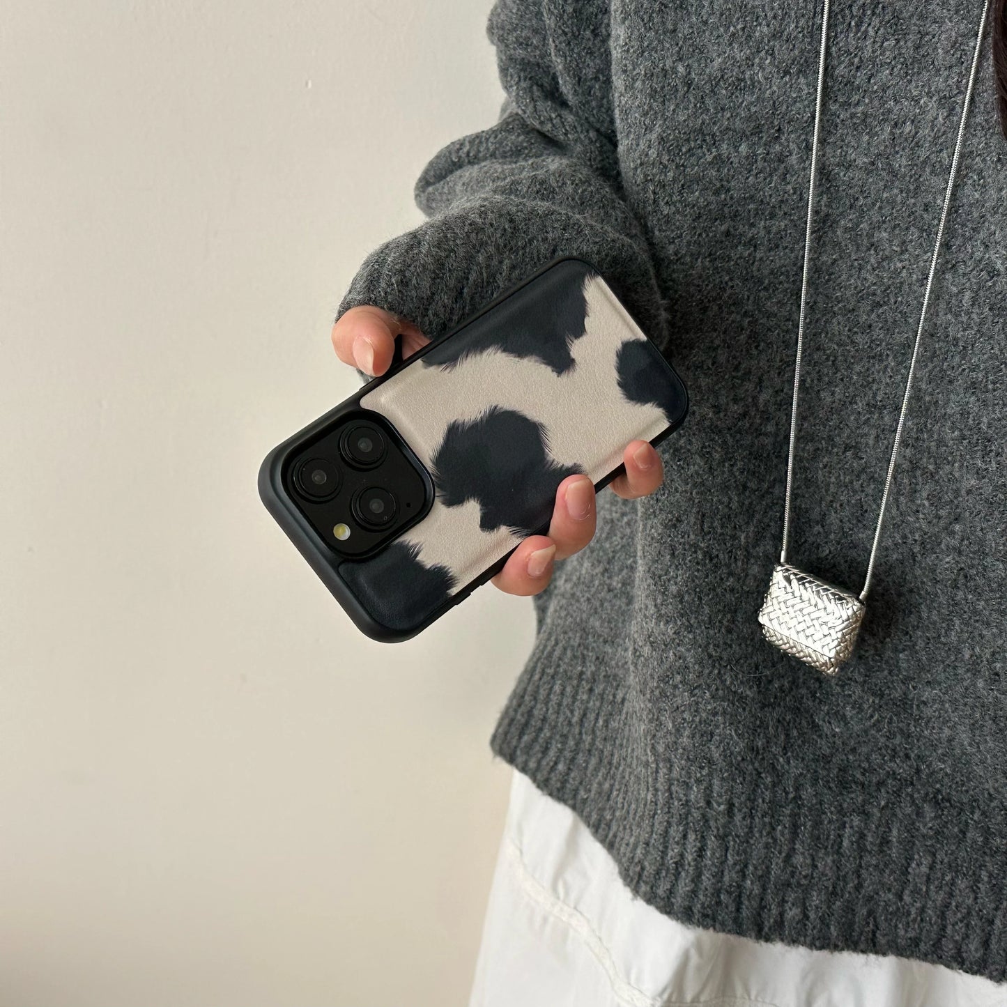 Leather Cow Print Phone Case
