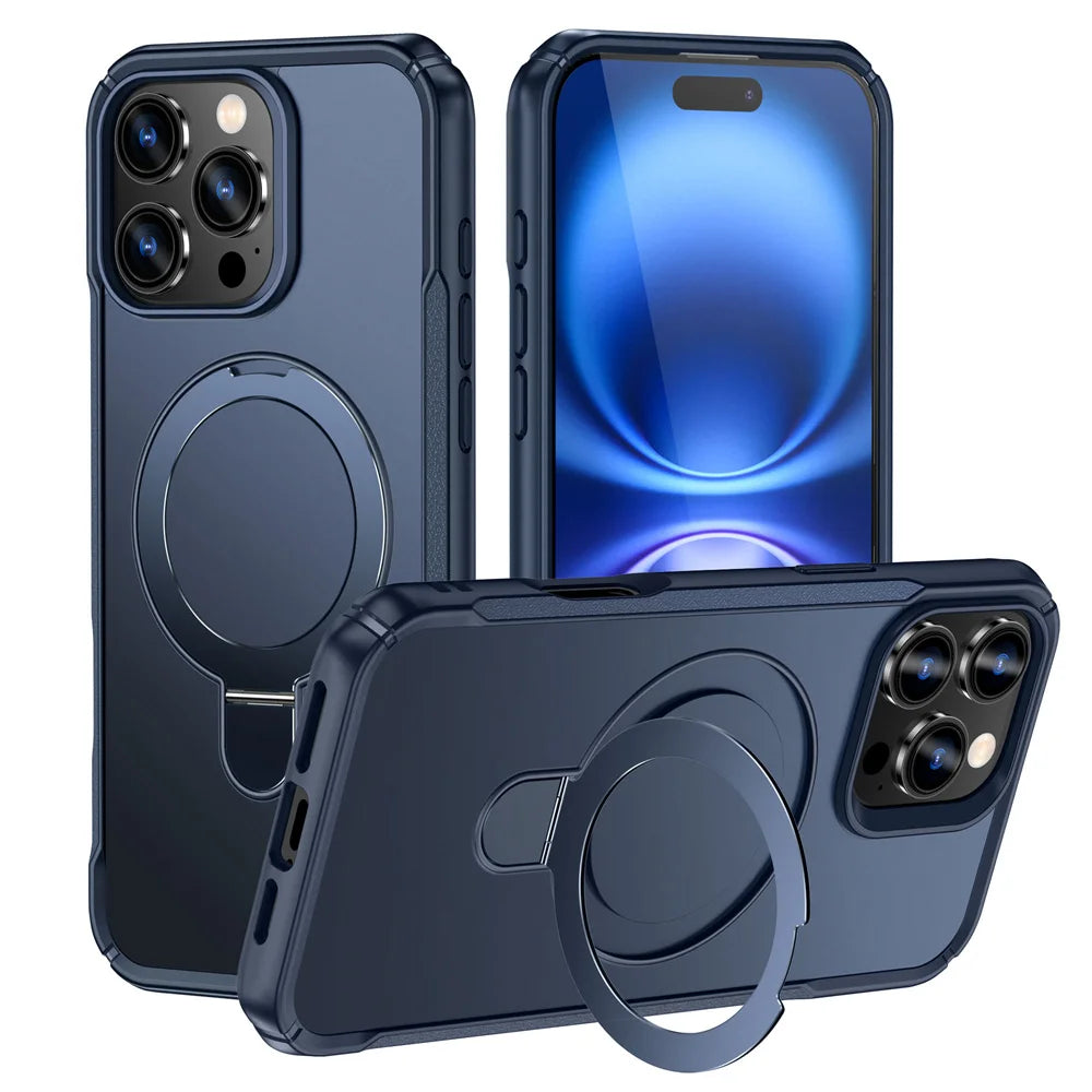Magnetic Stand Phone Case with Ring Holder