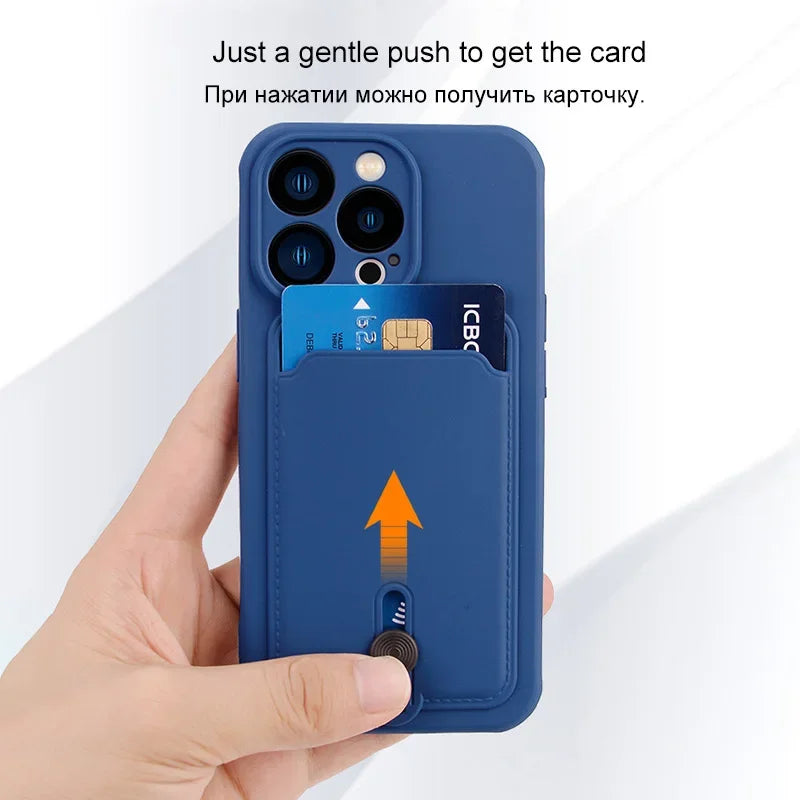 Case with Pushable Card Bag