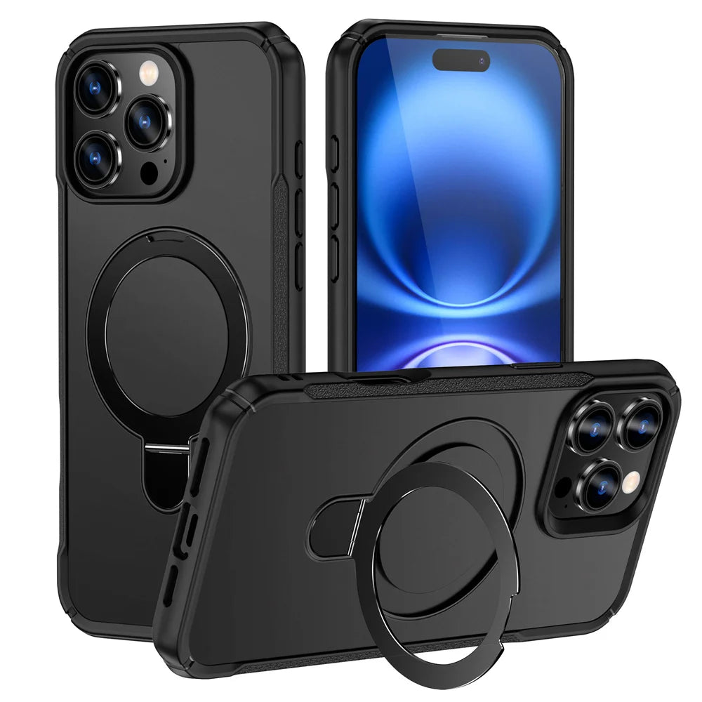 Magnetic Stand Phone Case with Ring Holder