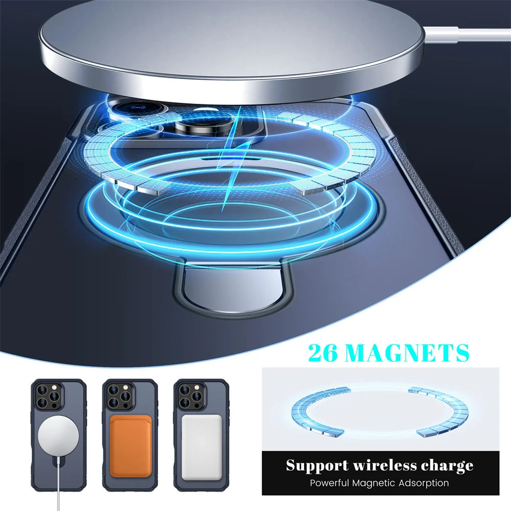 Magnetic Stand Phone Case with Ring Holder