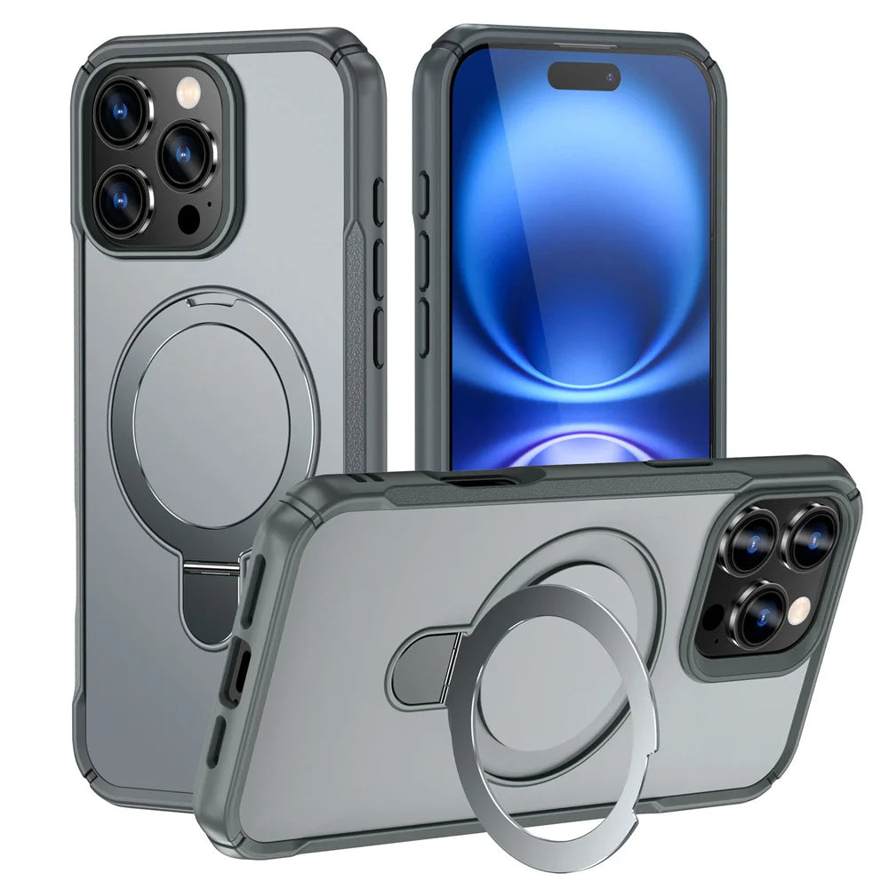 Magnetic Stand Phone Case with Ring Holder