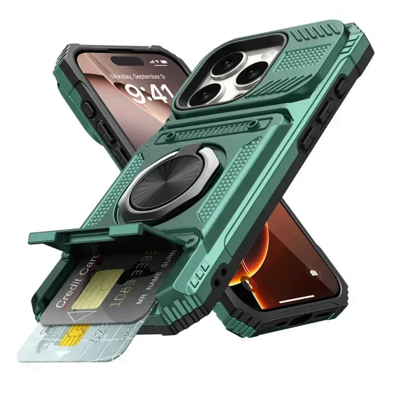 Armor Cover with Wallet and Ring Stand