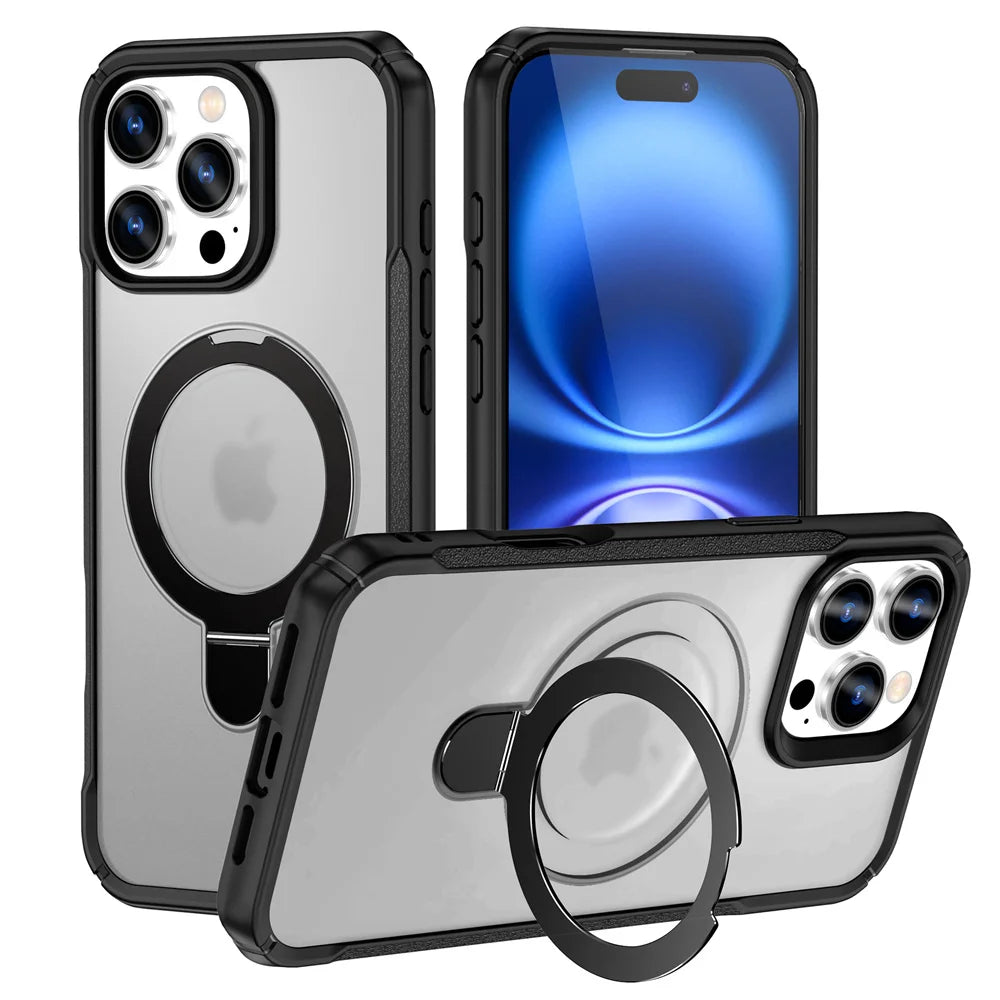 Magnetic Stand Phone Case with Ring Holder