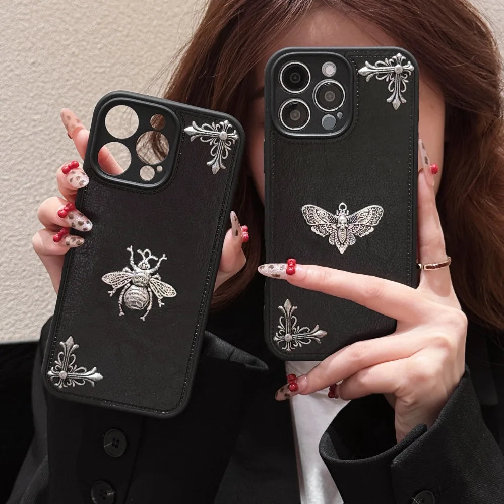Luxury Gothic Leather Phone Case