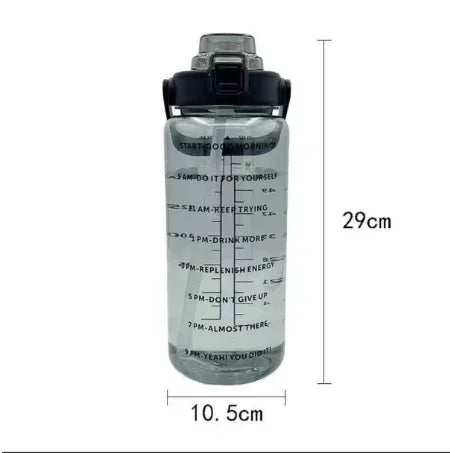 2L Water Bottle with Portable Straw