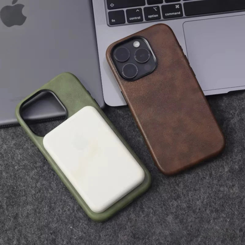 Retro Artificial Horse Leather Phone Case