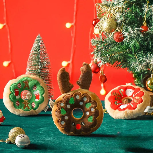 Pet Chrismas Donut Toy