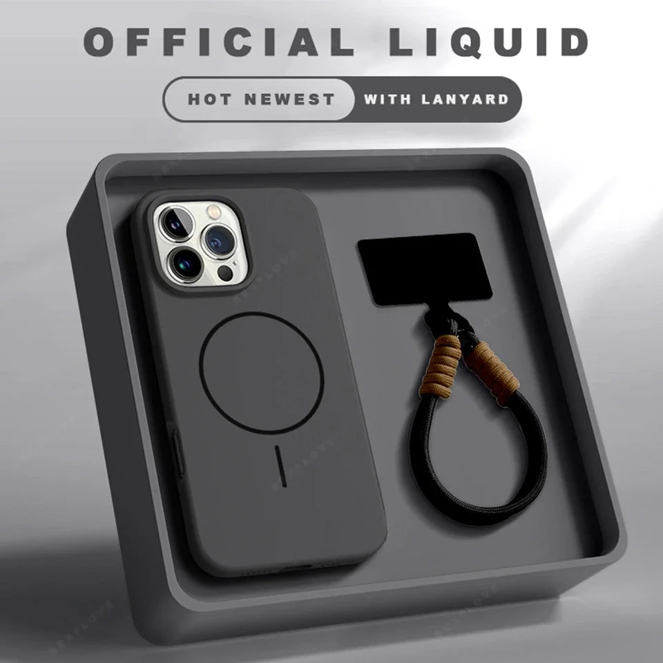 Magnetic Sillicone Phone Case with Lanyard