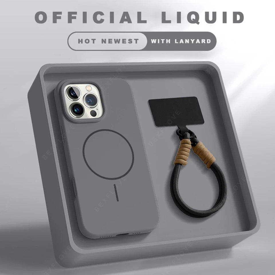 Magnetic Sillicone Phone Case with Lanyard