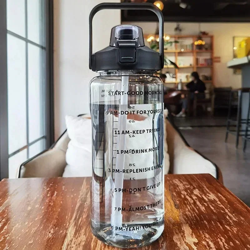2L Water Bottle with Portable Straw