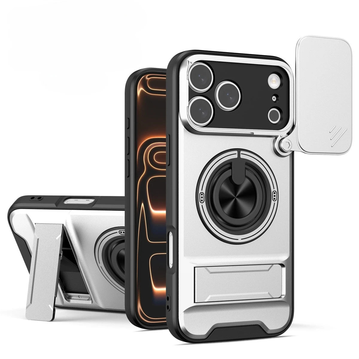 Magnetic Case with Shockproof Slide Camera Protection & Stand