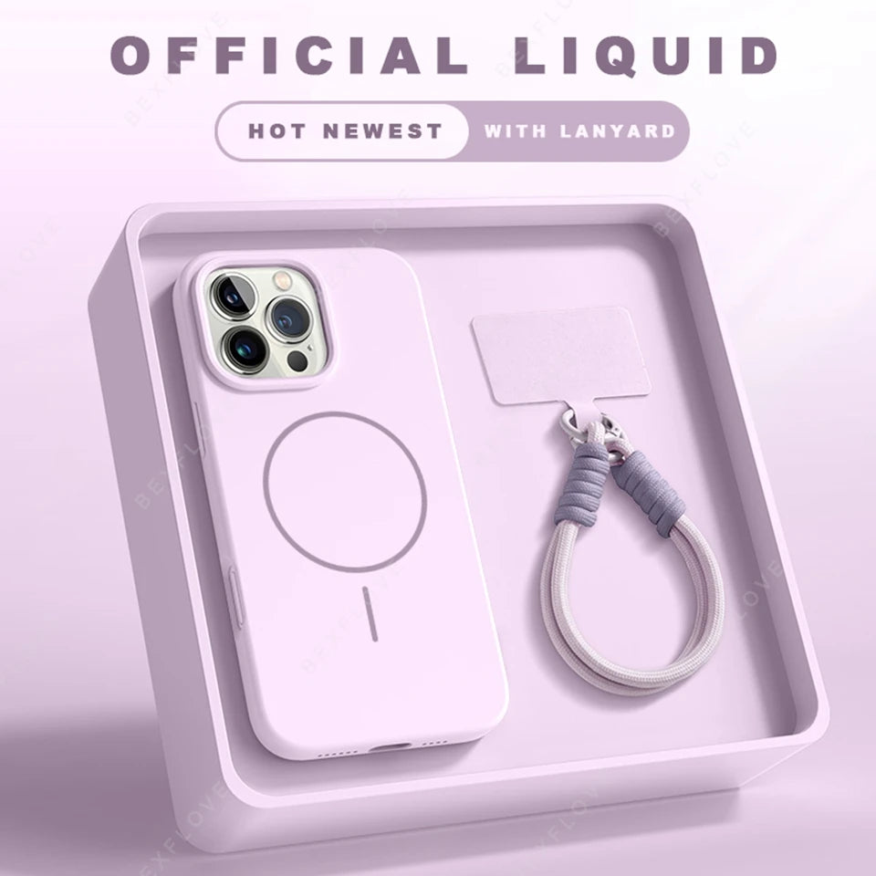 Magnetic Sillicone Phone Case with Lanyard