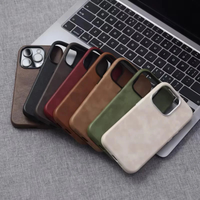 Retro Artificial Horse Leather Phone Case