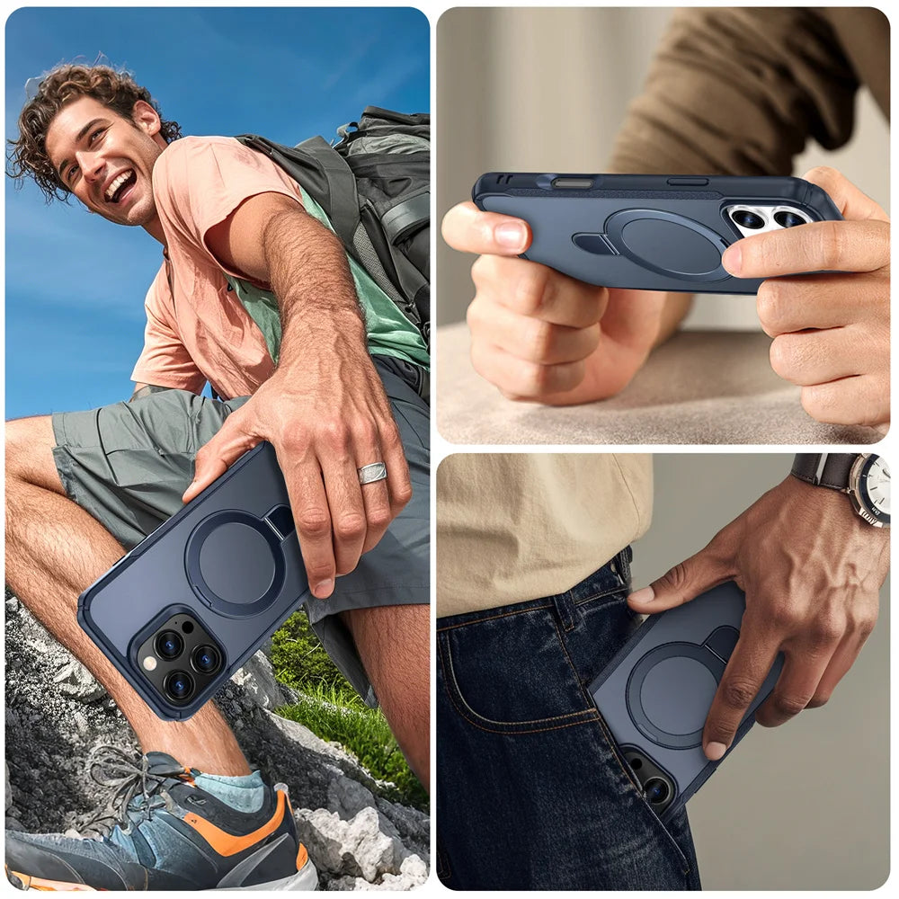 Magnetic Stand Phone Case with Ring Holder