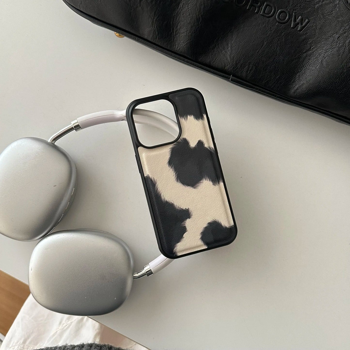 Leather Cow Print Phone Case