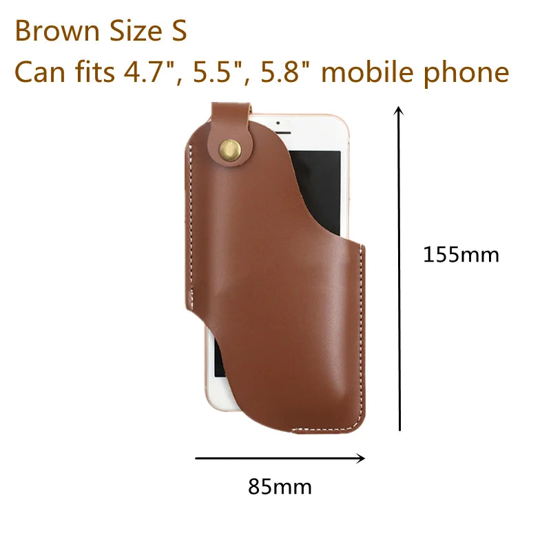 Leather Phone Case Belt Waist Bag