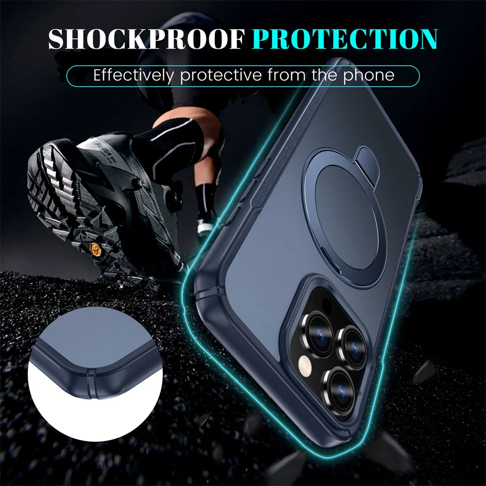 Magnetic Stand Phone Case with Ring Holder