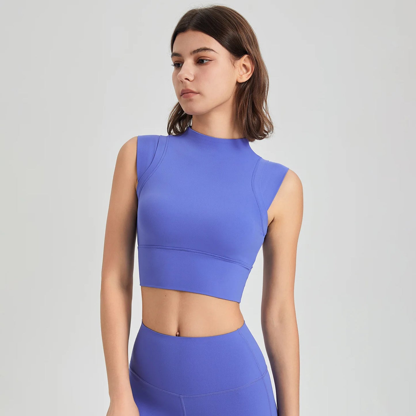 High Neck Yoga Tank Top and Legging Gym Set