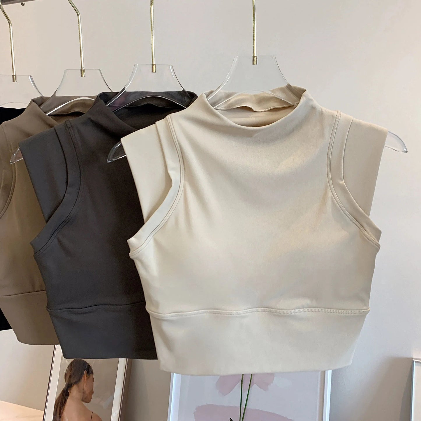 High Neck Yoga Tank Top and Legging Gym Set